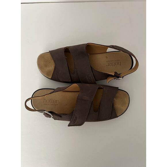 Hotter Comfort Concepts Women's Easy II Sandals Comfort Brown Size 10 (STD) - Picture 4 of 8